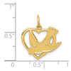 14k Yellow Gold Textured Textured Back Peace Birth With Heart Charm Pendant