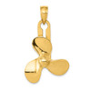 14k Yellow Gold Polished Move Able 3 Blade Propeller Charm Pendant