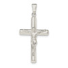 .925 Sterling Silver Polished Hollow Medium Crucifix Cross Pendant