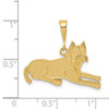 14k Yellow Gold Textured Polished Casted Solid Textured Back Pit Bull Dog Charm