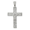 .925 Sterling Silver Solid Beaded Filigree INRI Crucifix Cross Pendant