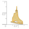 14K Yellow Gold Polished Figure Skate Fashoin Flat Charm Pendant For Necklace