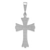 Unisex 14K White Gold Polished Casted Textured  Cross Religious Charm Pendant