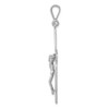 14K White Gold Solid Polished Hollow D/C Crucifix Pendant