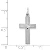 14K White Gold Solid Diamond Cut Latin Cross Christianity Religious Pendant