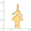 14K Yellow Gold Polished and Textured Baby Girl with Pigtails Kids Charm