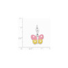 .925 Sterling Silver 3D Pink & Yellow Enameled Reversible Butterfly Charm