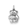 .925 Sterling Silver Polished Open Back Rhodiumed Teddy Bear Charm