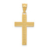 14K Yellow Gold Polished & Textured Christianity Latin Cross Religious Pendant