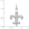14k White Gold Polished 3 Dimensional Fleur De Lis Design Charm For Necklace
