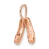 Women's Ladies 14K Rose Gold Polished Ballet Slipper Charm Pendant For Necklace