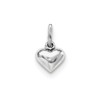 .925 Sterling Silver Rhodiumed Hollow 3D Mini Dangle Children's Heart Pendant