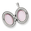 .925 Sterling Silver Polished 19mm Small Scroll Oval 2 Picture Locket