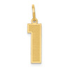 14K Yellow Gold Laser Cut  Medium Number # 1 Fancy Charm Pendant For Necklace