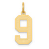 14K Yellow Gold Laser Cut  Medium Number # 9 Fancy Charm Pendant For Necklace