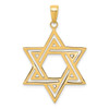 14K Yellow Gold Polished & Satin Finish Star of David Jewish Symbol Charm