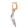 14K Rose & White Gold Polished Fancy Shape Reversible Omega Slide Charm Pendant