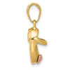 14K Yellow & Rose Gold Two Tone Polished and Solid 3Dimensional Baby Shoe Charm