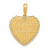 14K YELLOW GOLD REVERSIBLE FOR MY DAUGHTER HEART FAMILY LOVE CHARM PENDANT