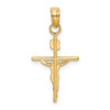 14K Yellow White Gold Solid Polished Hollow Inri Crucifix Pendant