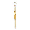 14K Yellow Gold Polished Cross w/ Saint Christopher Medal Religious Pendant