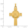 14K Yellow Gold Polished Cross w/ Saint Christopher Medal Religious Pendant