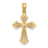 Ladies 14K Yellow Gold Passion Textured Crucifix Cross Religious Charm Pendant