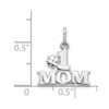 14K White Gold Block Letter Style #1 Mom Polished Charm
