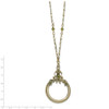 Green Crystal Magnifying Glass 30" Necklace Burnished Copper Tone 1928 Boutique