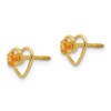 14K Yellow Gold Citrine Birthstone Heart Stud Earrings Madi K Children's Jewelry