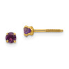 14K Yellow Gold 3mm Amethyst Birthstone Stud Earrings Madi K Children's Jewelry