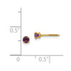 14K Yellow Gold 3mm Amethyst Birthstone Stud Earrings Madi K Children's Jewelry
