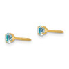 14K Yellow Gold 3mm Aquamarine Birthstone Stud Earrings Madi K Children Jewelry