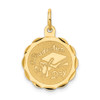 14K Yellow Gold Graduation Day Engraveable Polished Solid Pendant For Necklace