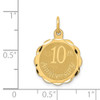 14K YELLOW GOLD STAMPED POLISH FACETED LASER ETCHED HAPPY 10TH ANNIVERSARY CHARM