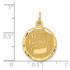 Gent's Ladies 14k Yellow Gold Polish Happy Birthday Fashion Pendant For Necklace