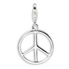 Large Peace Sign Charm .925 Sterling Silver Click On Amore La Vita