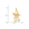 14K Yellow Gold Polished Solid Laser Etched Girl Tip Toe To Give Kiss Kid Charm