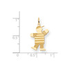 14K Yellow Gold Polished Solid Laser Etched Boy Tip Toe To Give Kiss Kid Charm