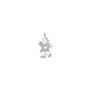 14K White Gold Polished Laser Etched Girl w/ Heart Tip Toe to Kiss Kid Charm