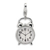 Alarm Clock Charm .925 Sterling Silver 3D Enameled Click On Amore La Vita