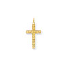 Ladies 14K Yellow Gold Solid Heart Design Crucifix Cross Religious Charm Pendant