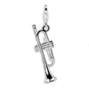 Trumpet Charm .925 Sterling Silver 3D Click On Amore La Vita