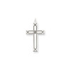 Unisex 14K White Gold Polished Solid Engraveable Cross Religious Charm Pendant