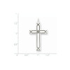 Unisex 14K White Gold Polished Solid Engraveable Cross Religious Charm Pendant