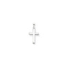 14K White Gold Die Struck Polished Satin Crucifix Cross Religious Charm Pendant