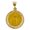 14K Yellow Gold Polished Saint Nicholas "Pray For Us" Religious Medal Pendant