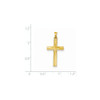 14K Yellow Gold Polish Solid Engraveable Crucifix Cross Religious Charm Pendant