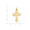 14K Yellow Gold Polished Hollow Budded Cross Christianity Religious Pendant