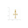 14K Yellow Gold Polished Hollow Flat Cross Christianity Religious Pendant